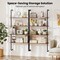 Costway 2 PCS 4-Tier Ladder Shelf Bookshelf Industrial Wall Shelf with Metal Frame Rustic